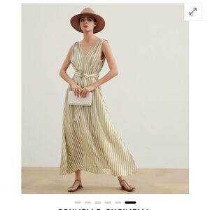 BRUNELLO CUCINELLI 
Striped Belted Midi Dress